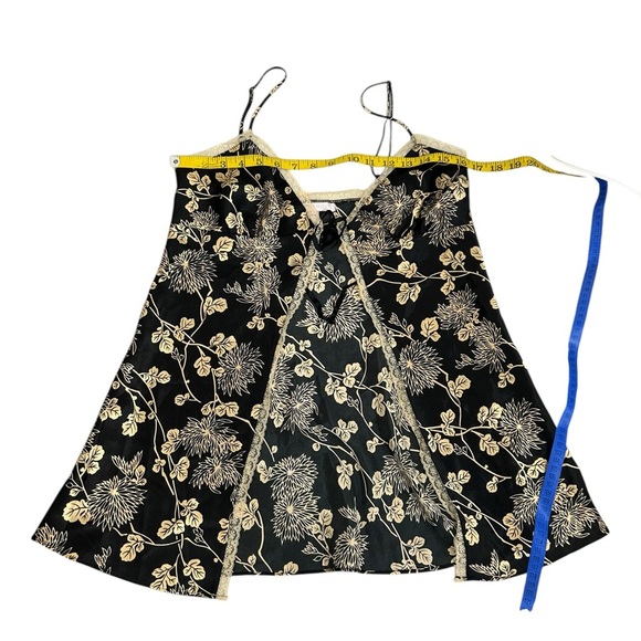 Victoria's Secret Babydoll Open Tie Front Cami Lingerie Top Black Gold Size M - Picture 7 of 11